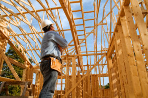 Construction Worker Admiring Handiwork